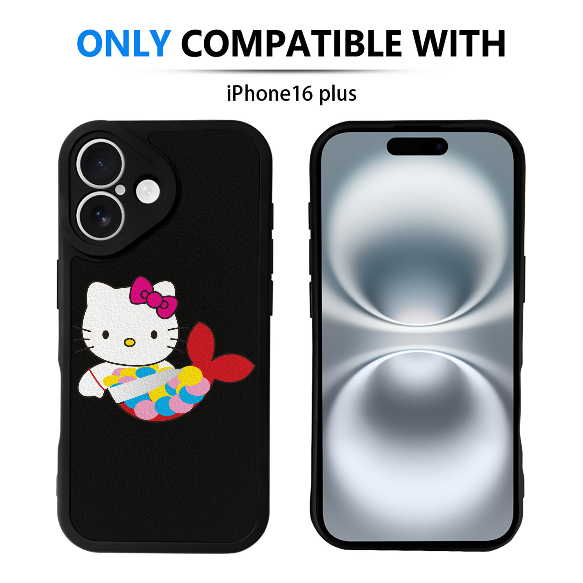 （画像用） Hello Kitty ハローキティ 【iPhone 16シリーズ対応】シリコンスマホケース（レザー調） 材質：シリコン